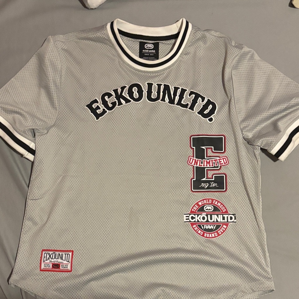 Ecko Unlimited Gray and Black Men's Jersey